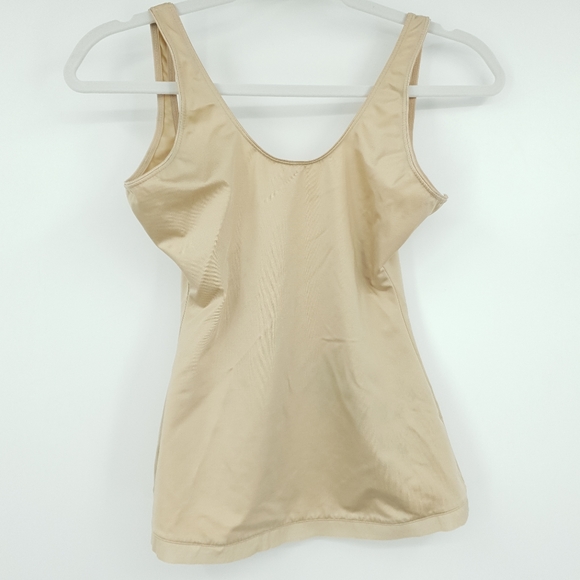 Spanx Slimplicity Open Bust Large Beige Tank Shapewear Cami Nylon Spandex - Picture 5 of 10